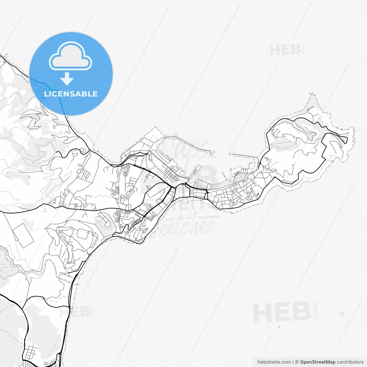Vector PDF map of Ceuta, Spain