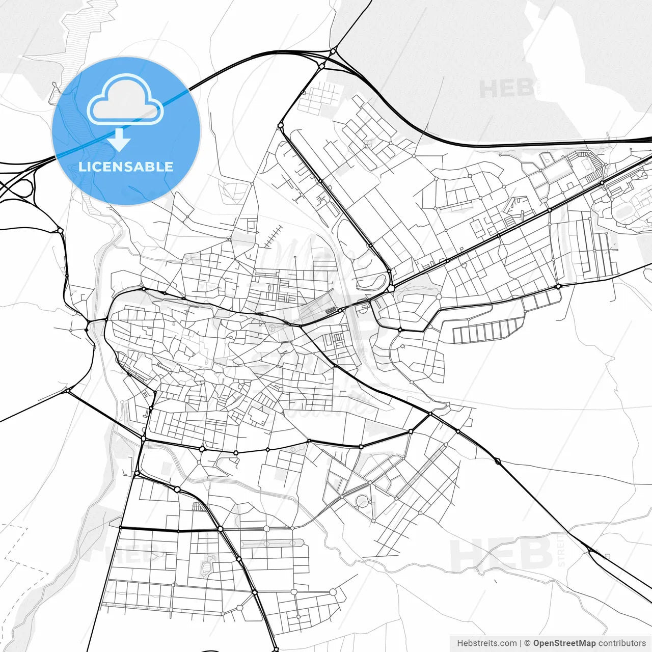 Vector PDF map of Ávila, Spain