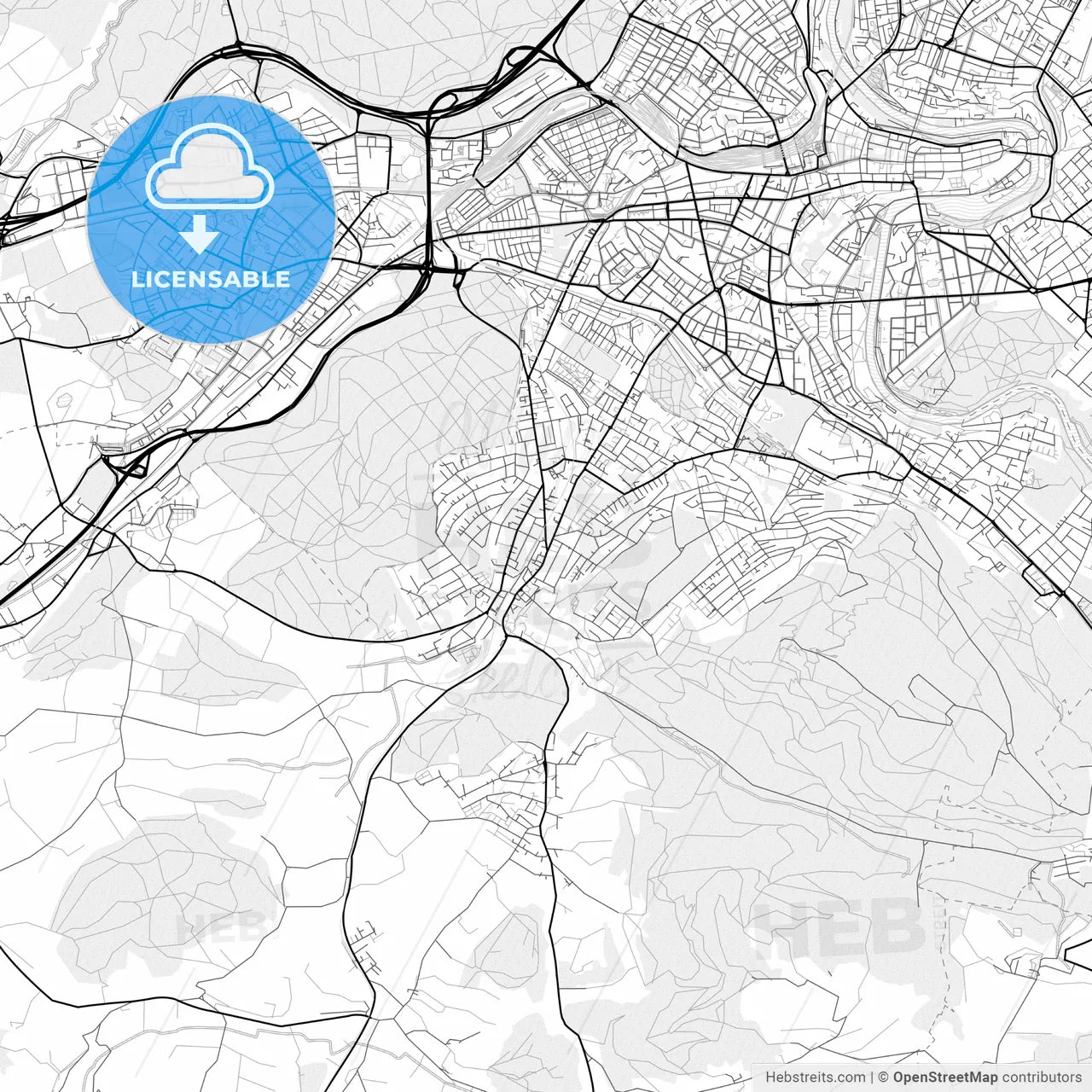 Vector PDF map of Köniz, Switzerland