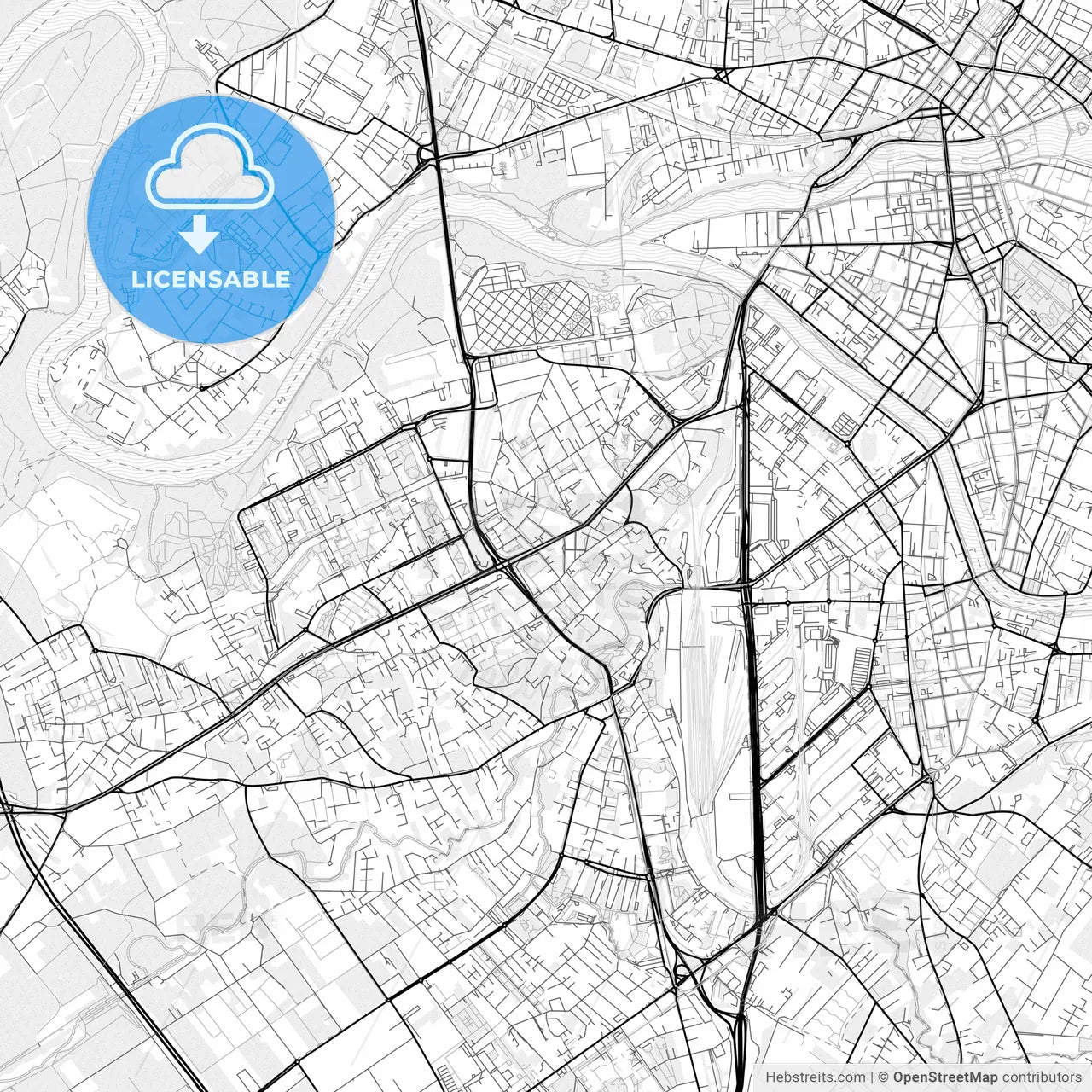 Vector PDF map of Lancy, Switzerland