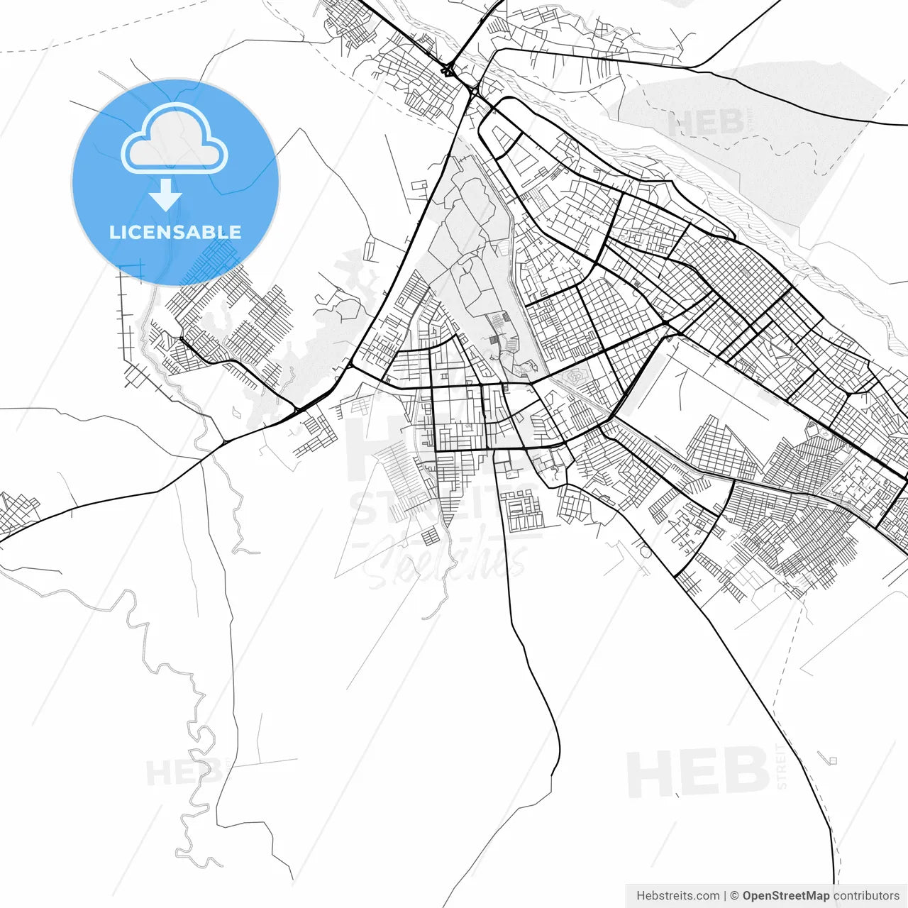 Vector PDF map of Alto Barinas, Venezuela