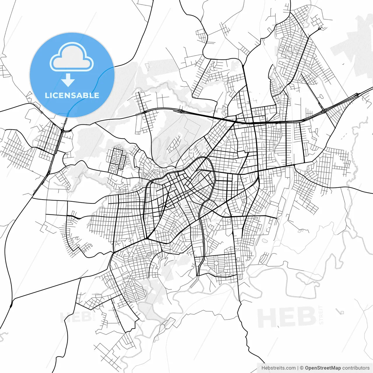 Vector PDF map of Lages, Brazil