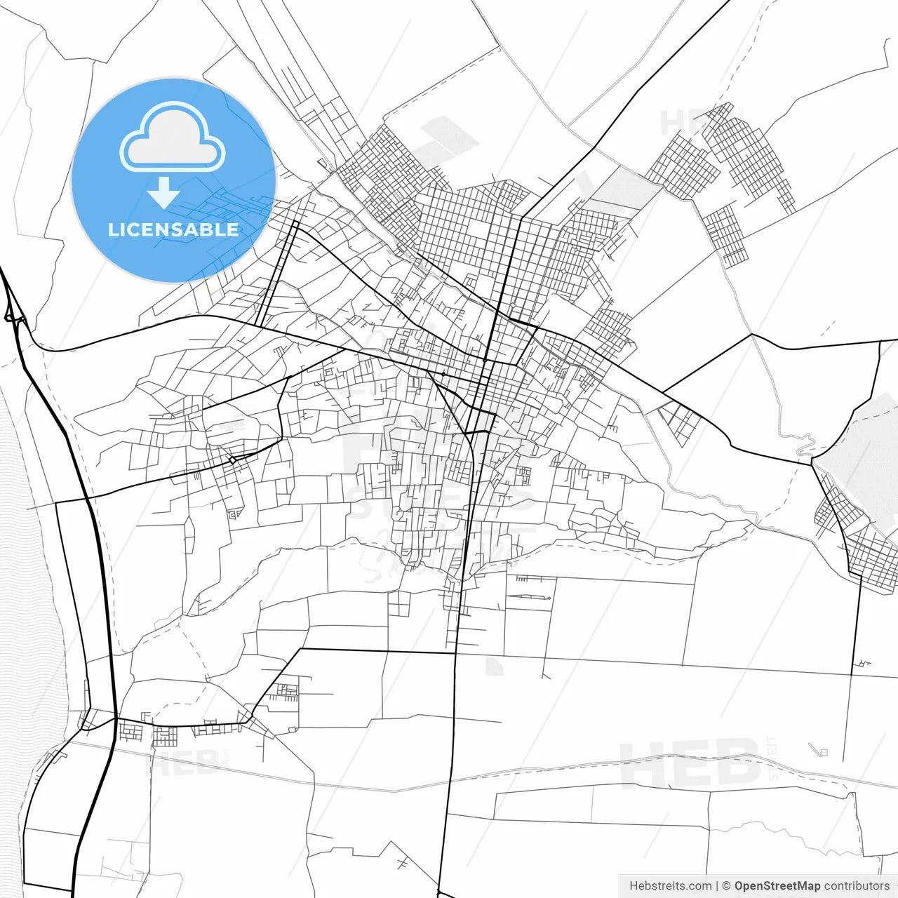 Vector PDF map of Chincha Alta, Peru