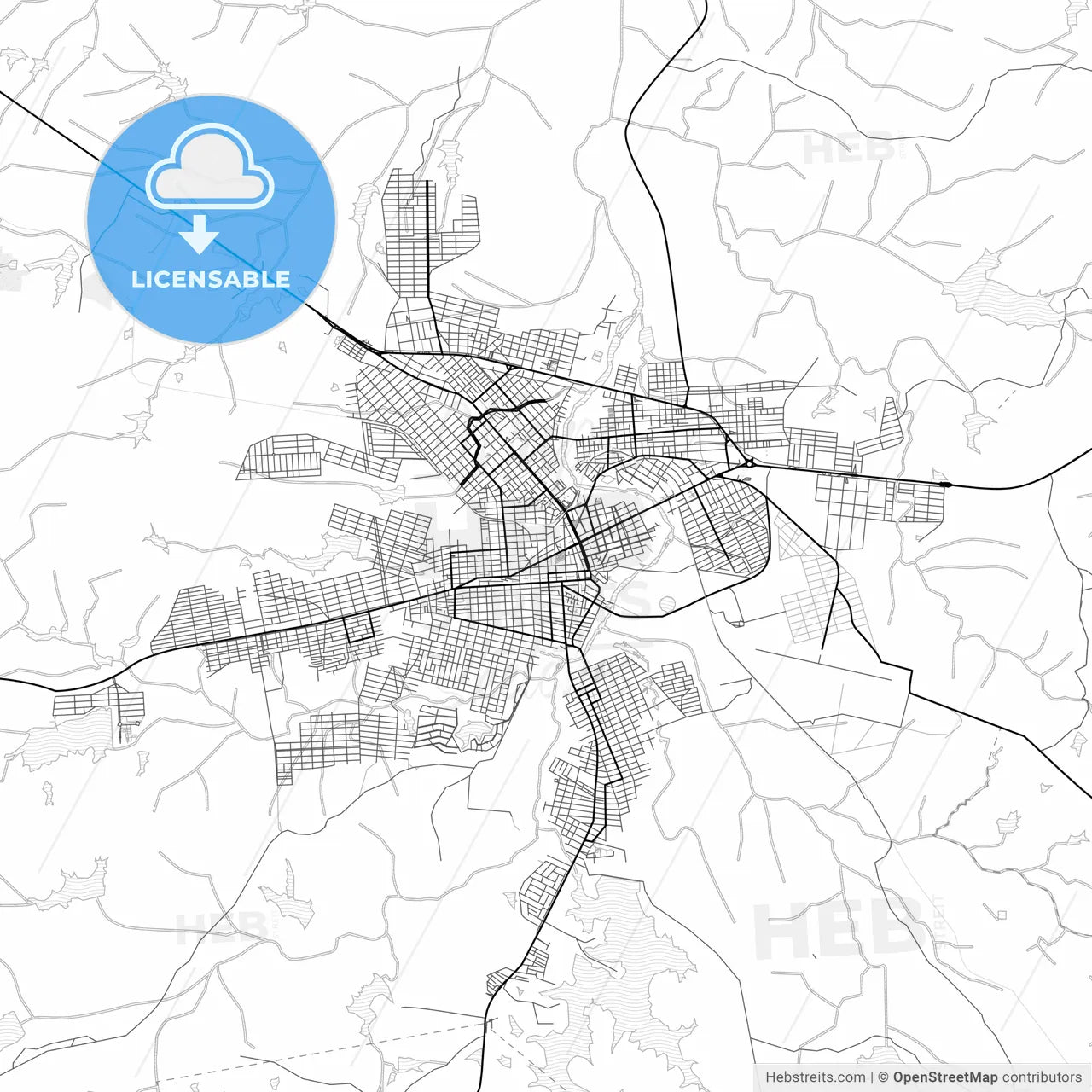 Vector PDF map of Patos, Brazil