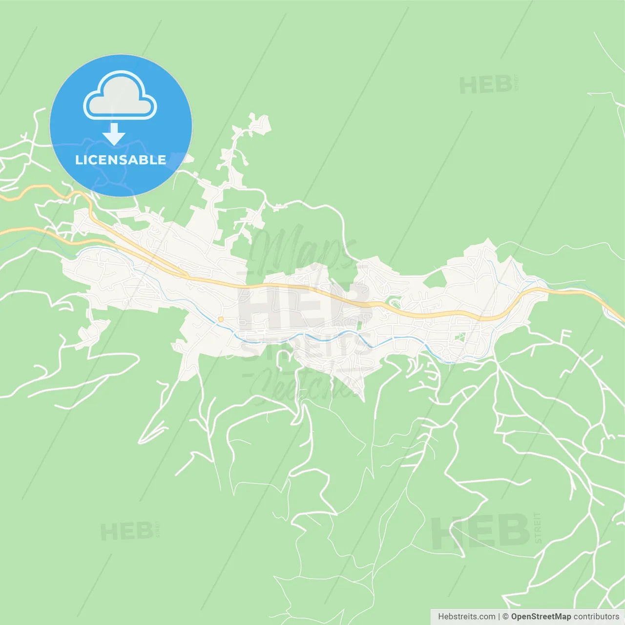 Travnik, Bosnia and Herzegovina Vector Map - Classic Colors