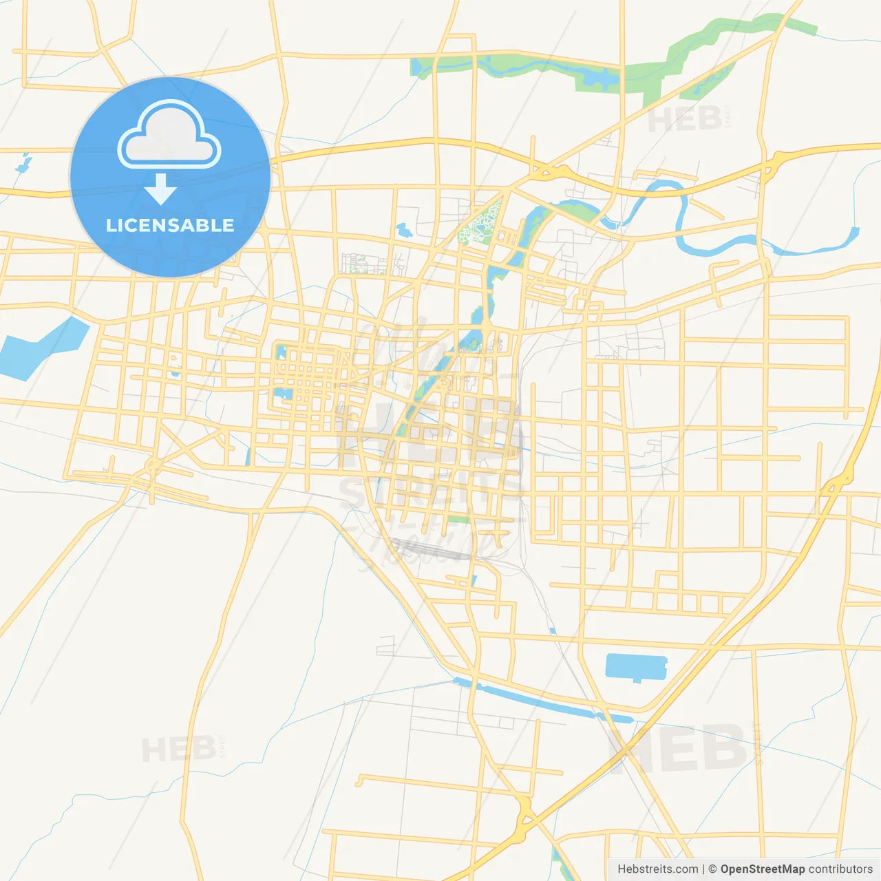 Printable street map of Heze, China