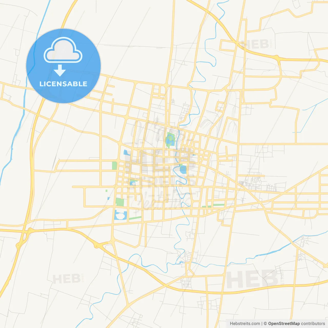 Printable street map of Cangzhou, China