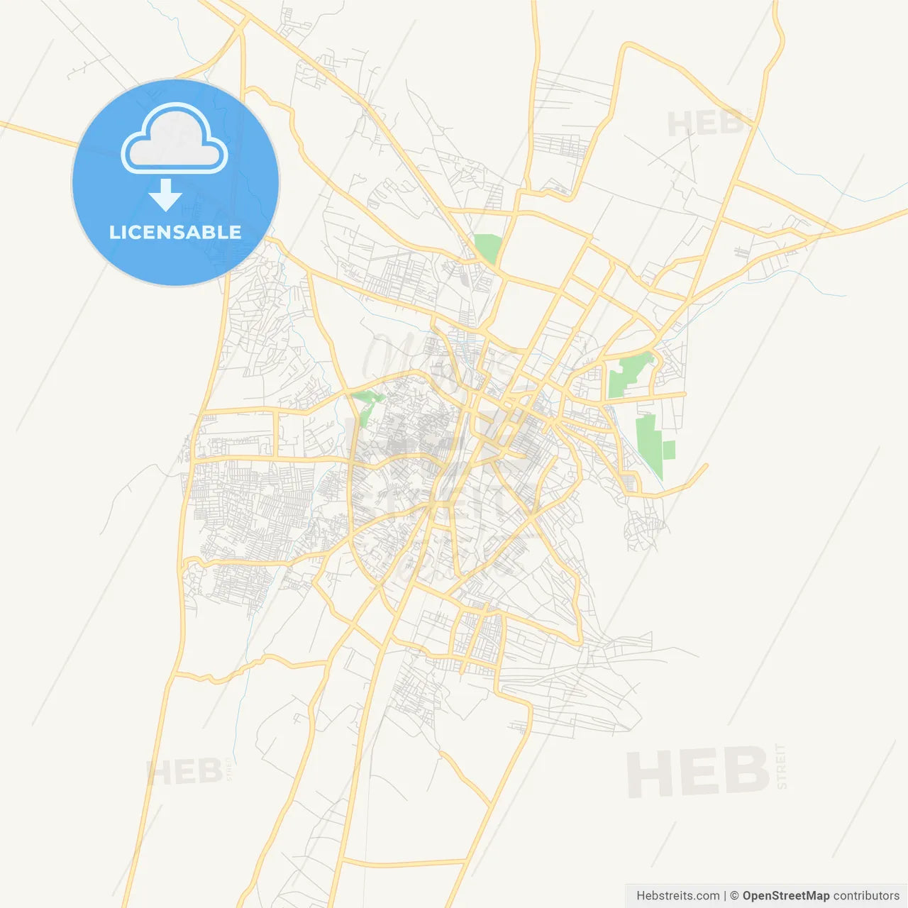 Printable street map of Quetta, Pakistan
