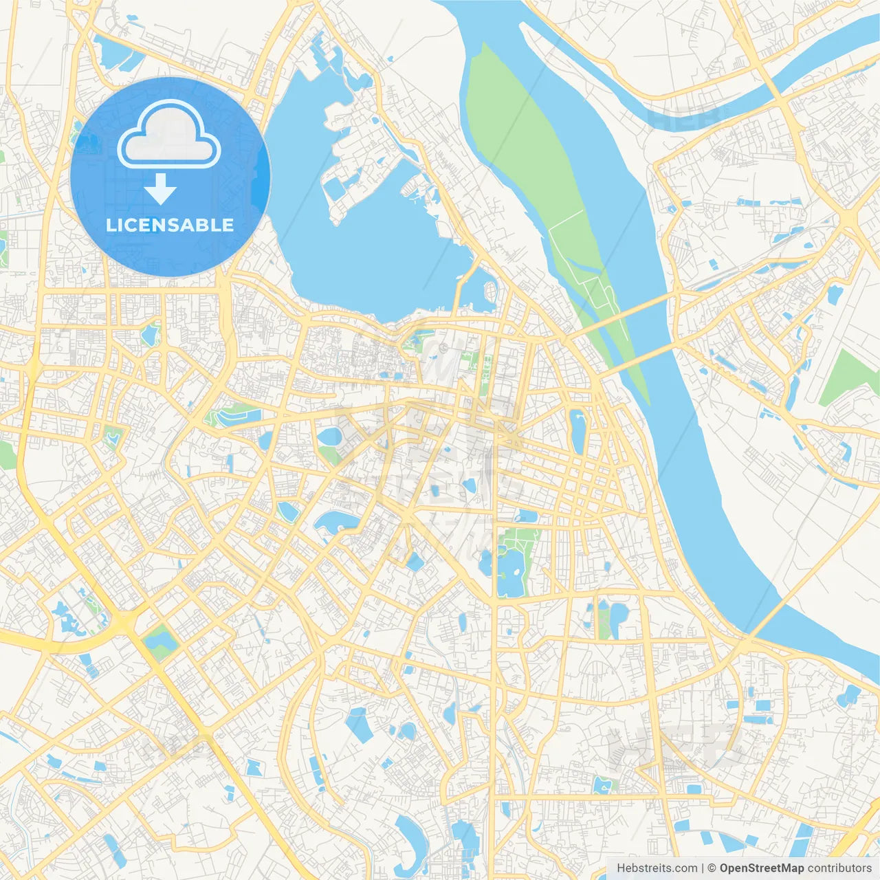 Printable street map of Hanoi, Vietnam