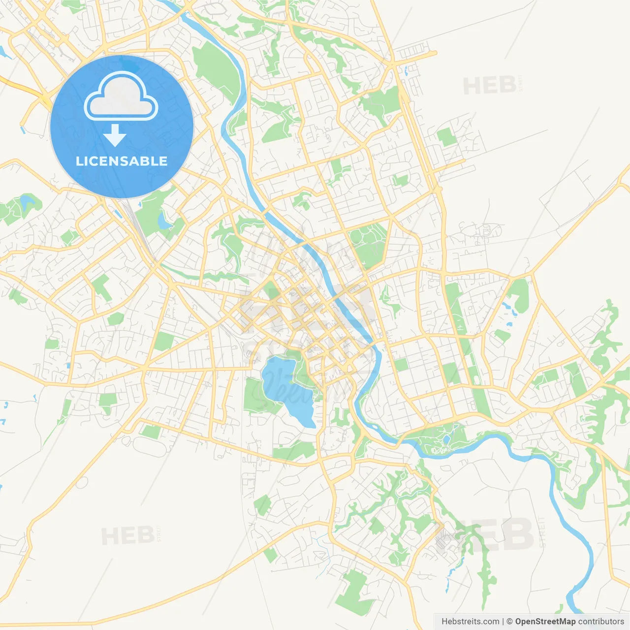 Printable street map of Hamilton, New Zealand