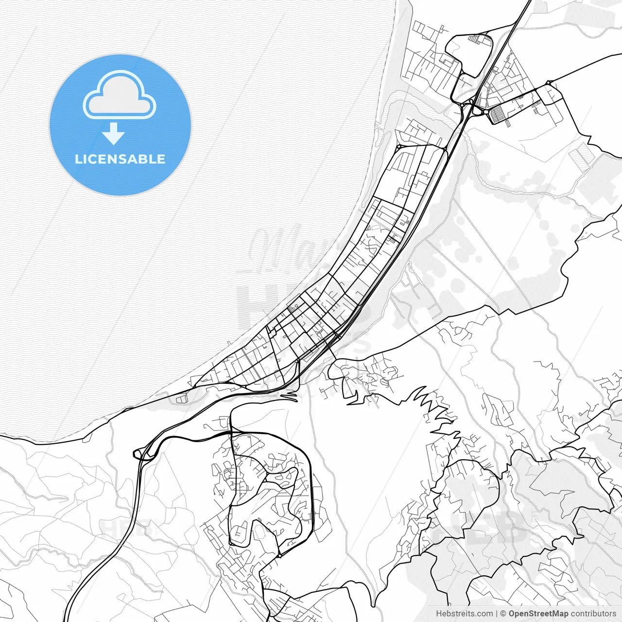 Vector PDF map of Saint-Paul, France