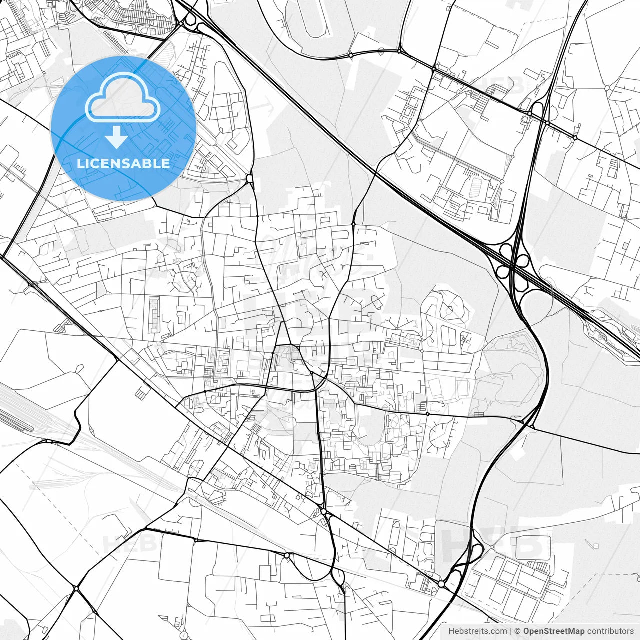 Vector PDF map of Saint-Priest, France