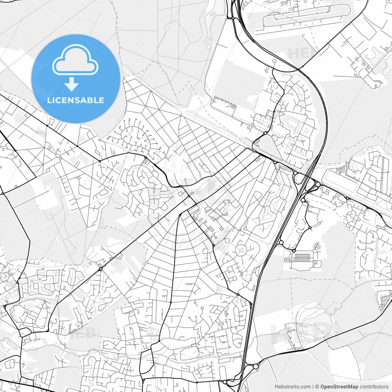 Vector PDF map of Pontault-Combault, France