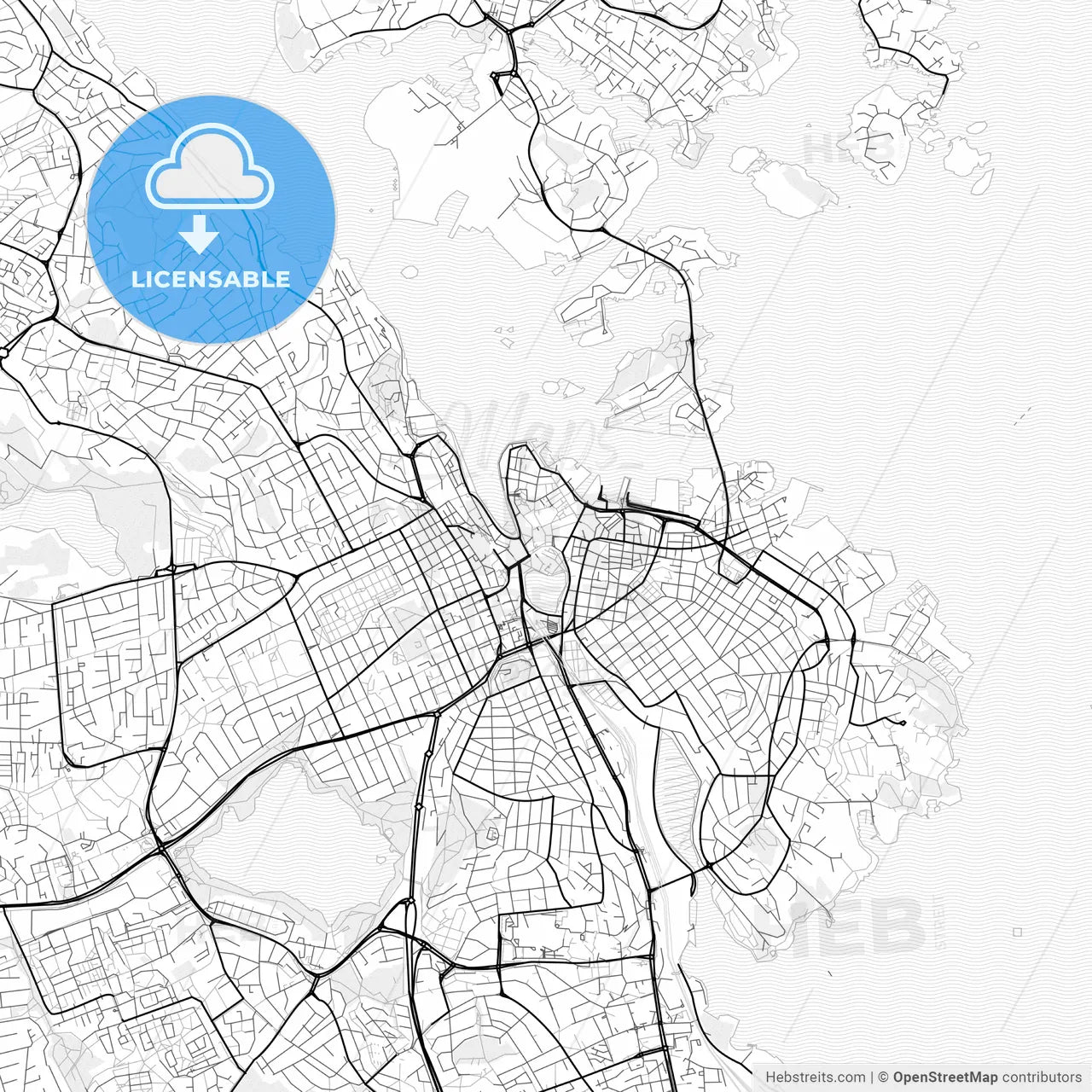 Vector PDF map of Stavanger, Norway