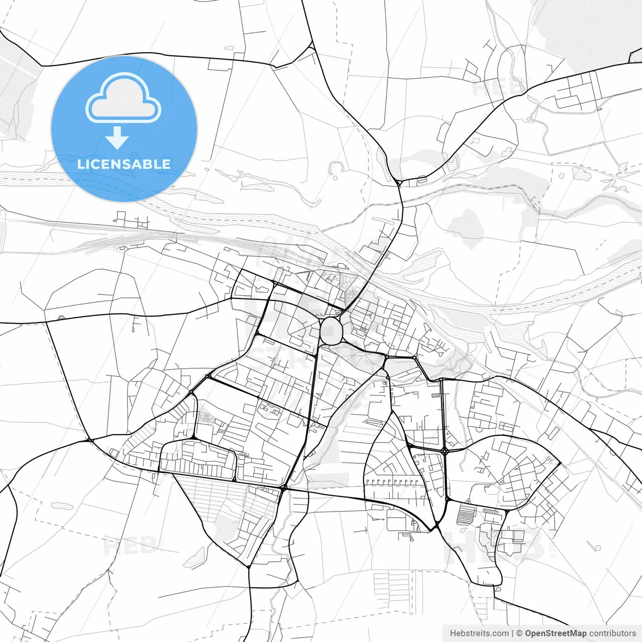 Vector PDF map of Głogów, Poland