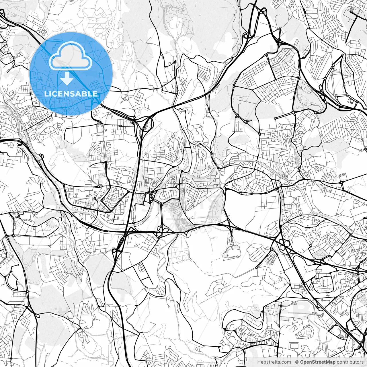 Vector PDF map of Queluz, Portugal
