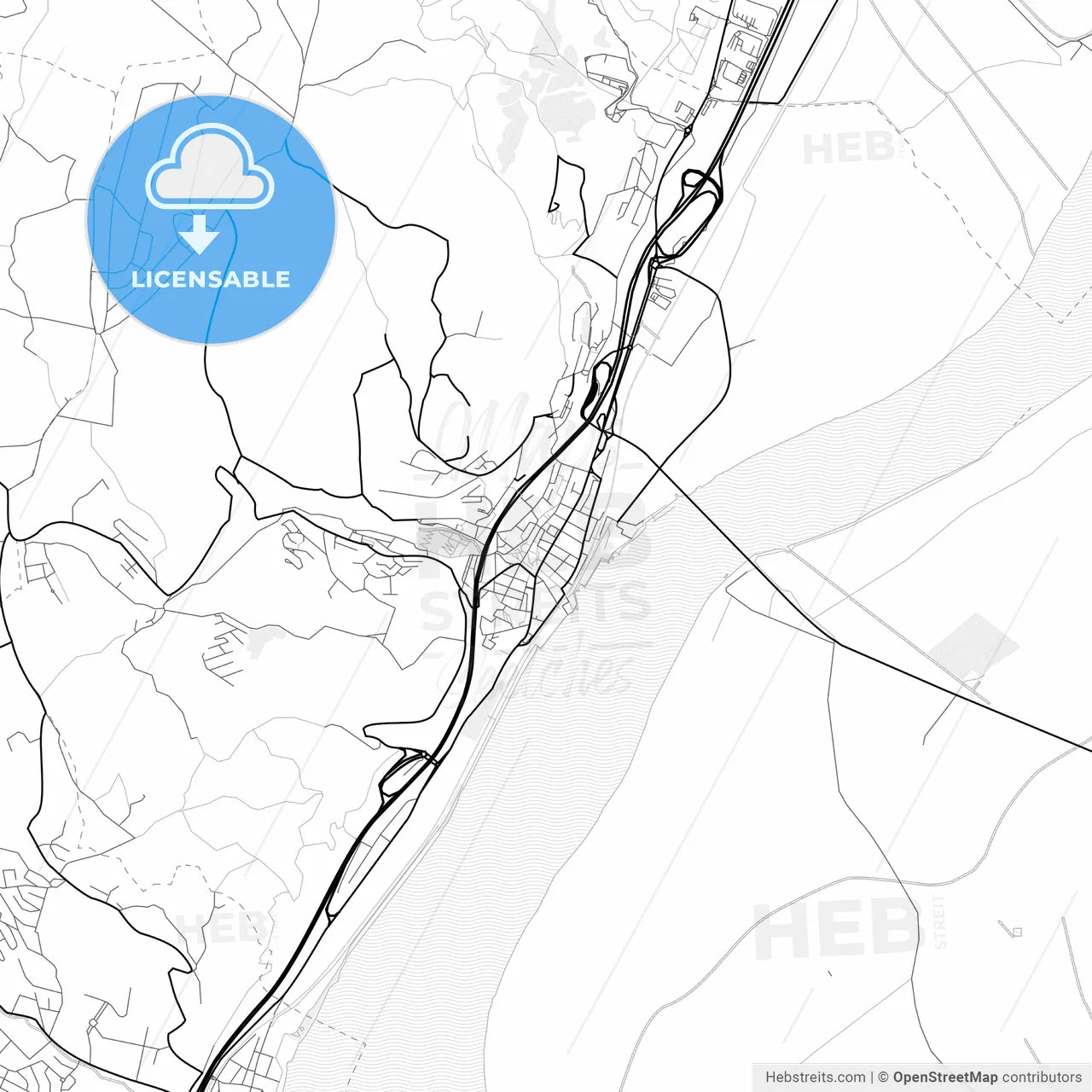 Vector PDF map of Vila Franca de Xira, Portugal