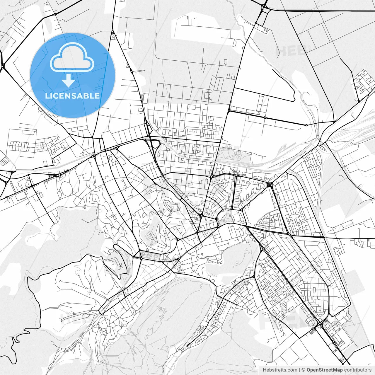 Vector PDF map of Brașov, Romania