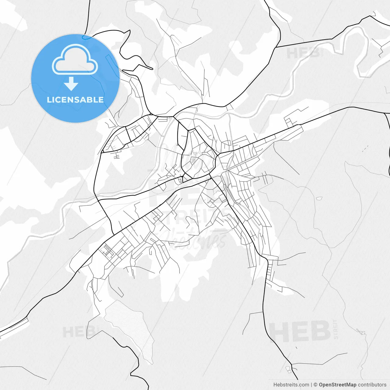 Vector PDF map of Mediaș, Romania