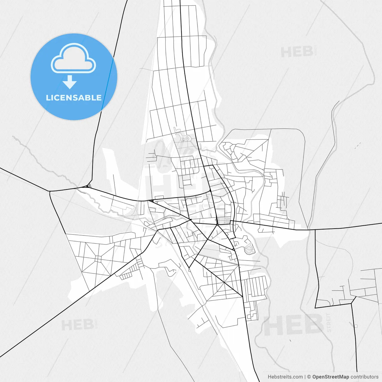 Vector PDF map of Tecuci, Romania