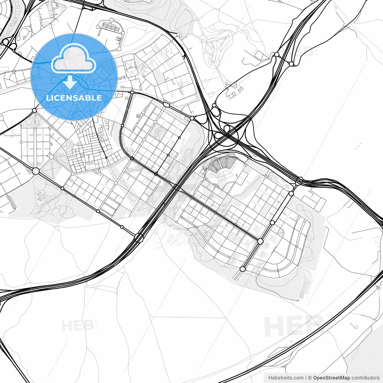 Vector PDF map of Villa de Vallecas, Spain