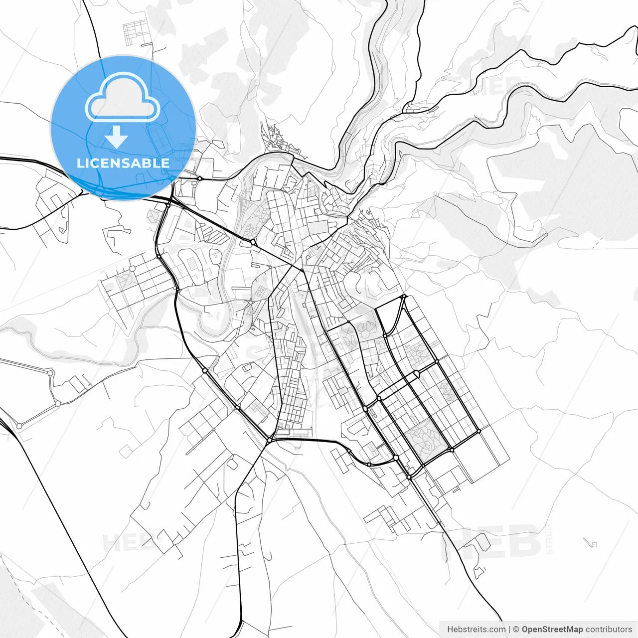 Vector PDF map of Cuenca, Spain