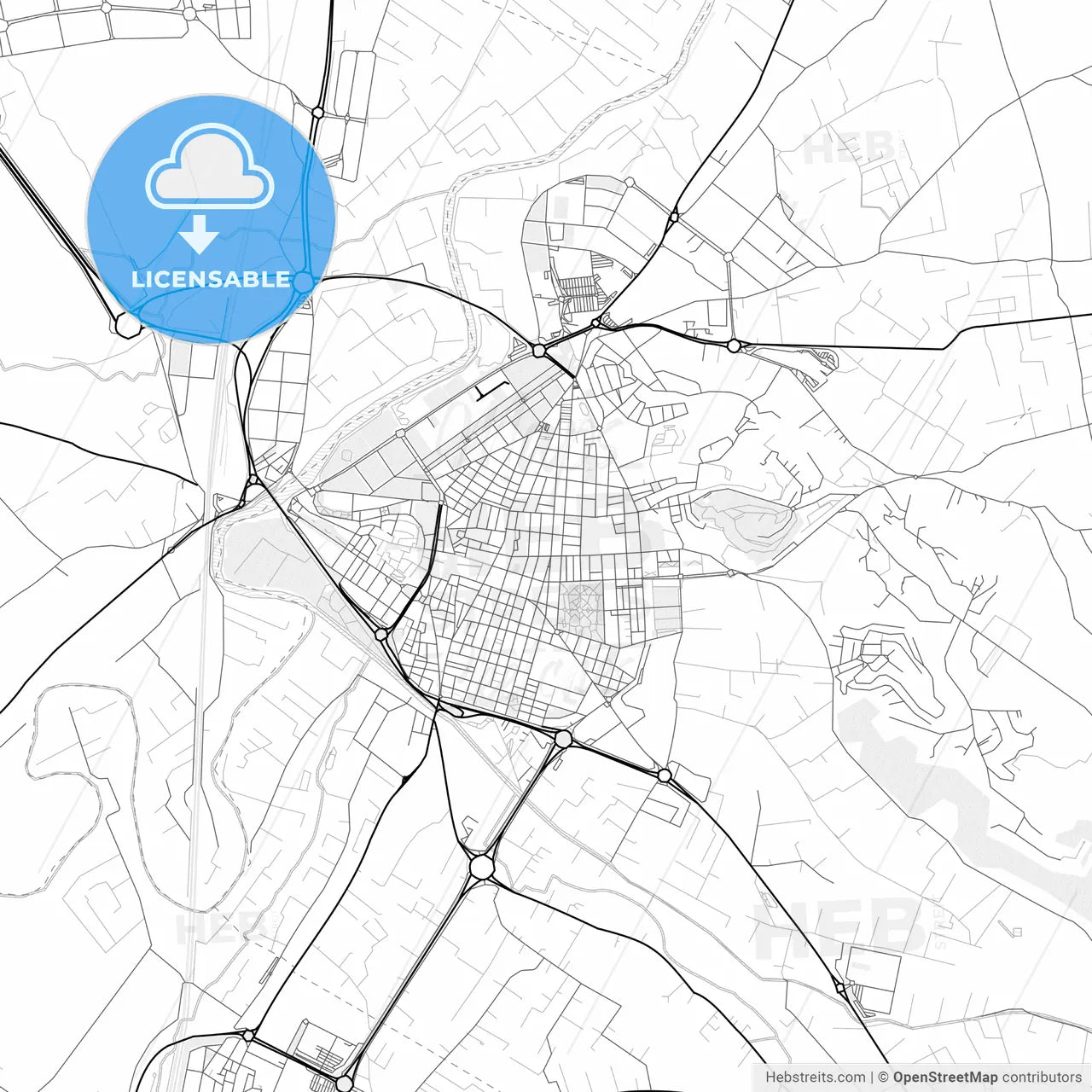 Vector PDF map of Alzira, Spain