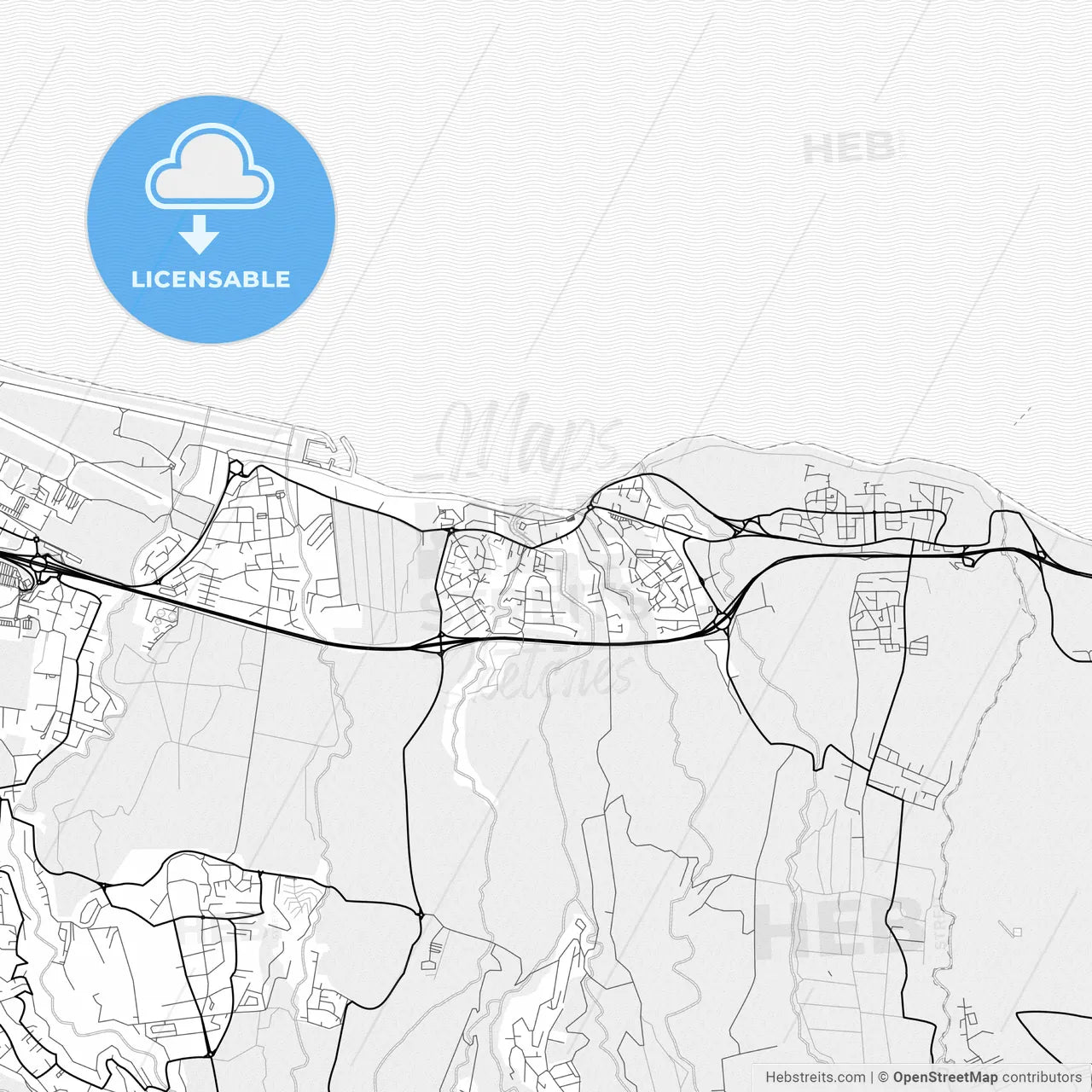Vector PDF map of Sainte-Marie, France
