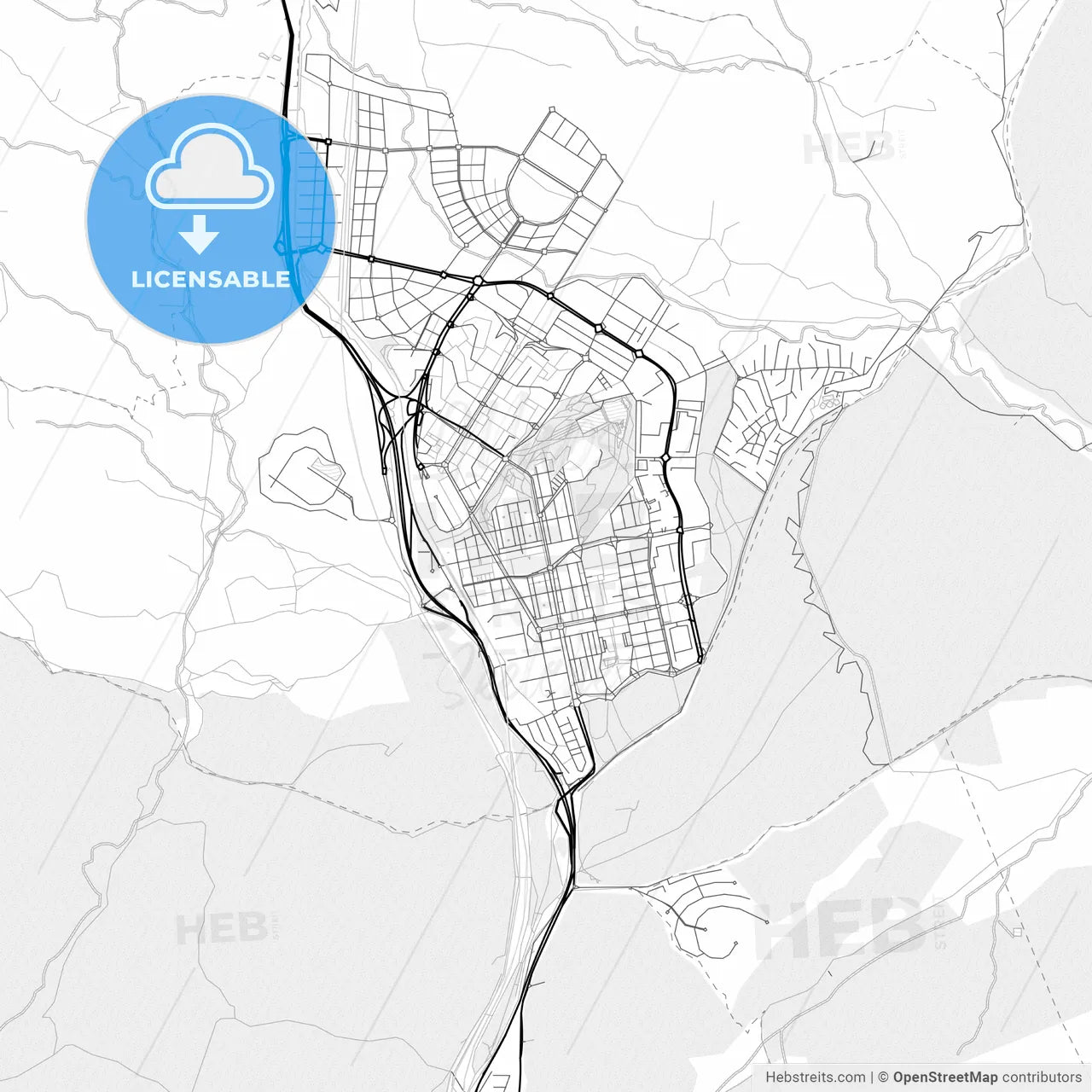 Vector PDF map of Tres Cantos, Spain