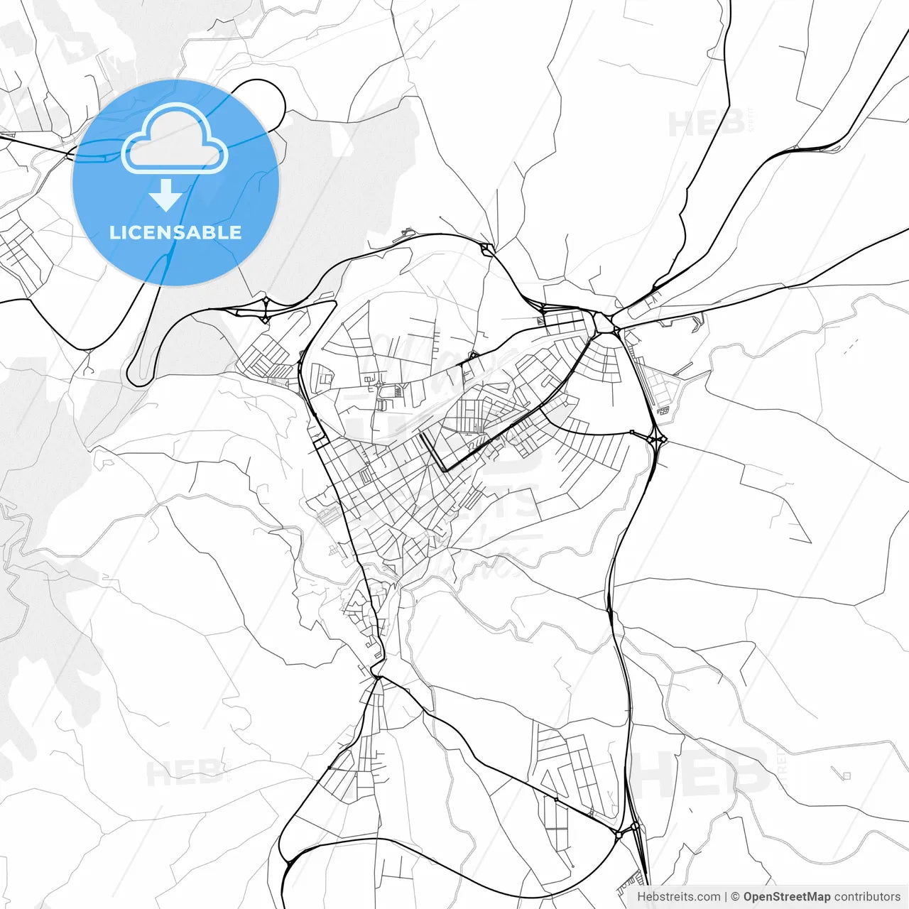 Vector PDF map of Ronda, Spain