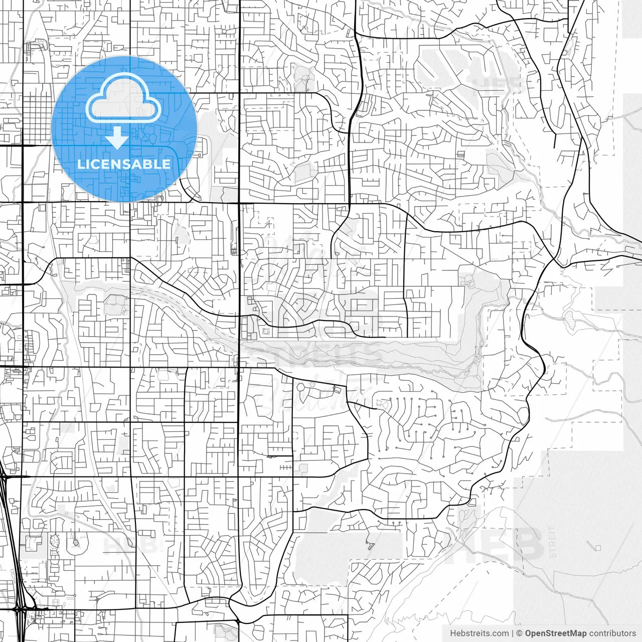 Vector PDF map of Sandy, Utah, United States