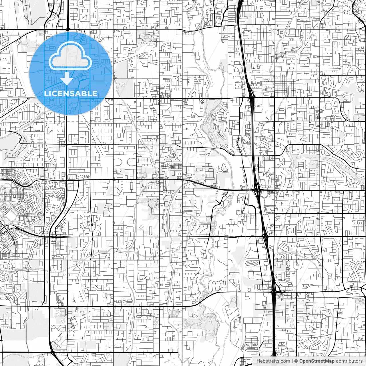 Vector PDF map of South Jordan, Utah, United States