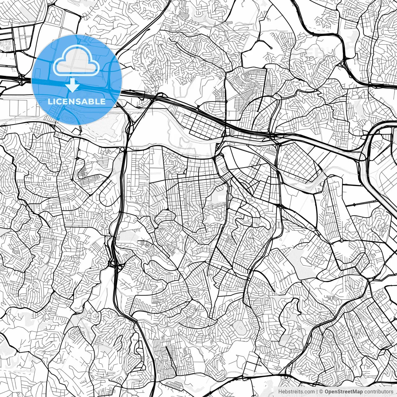 Vector PDF map of Osasco, Brazil