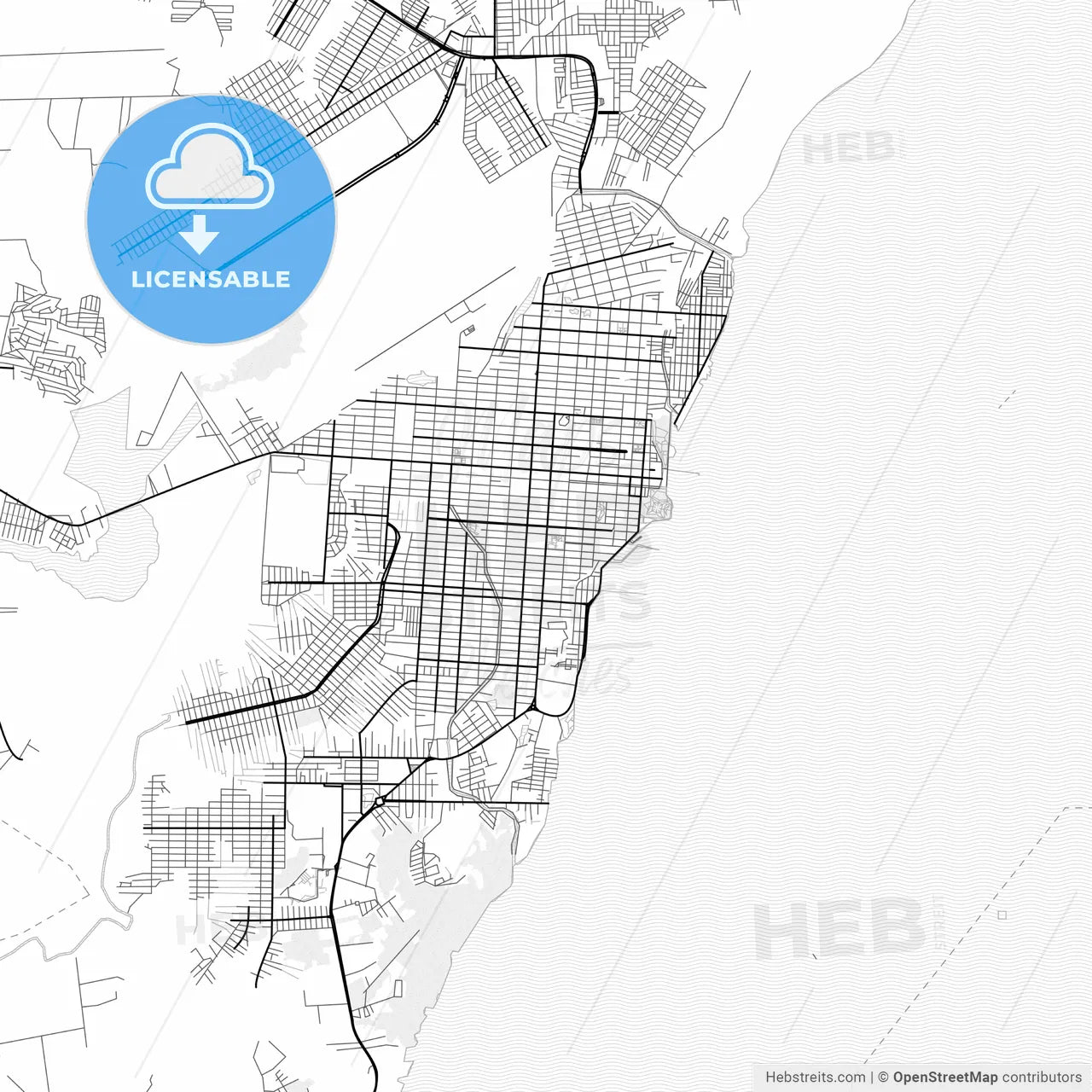 Vector PDF map of Macapa, Brazil