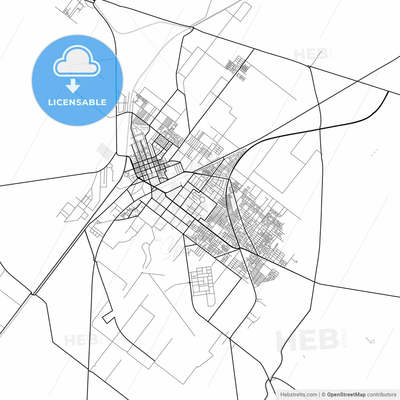 Vector PDF map of Sargodha, Pakistan
