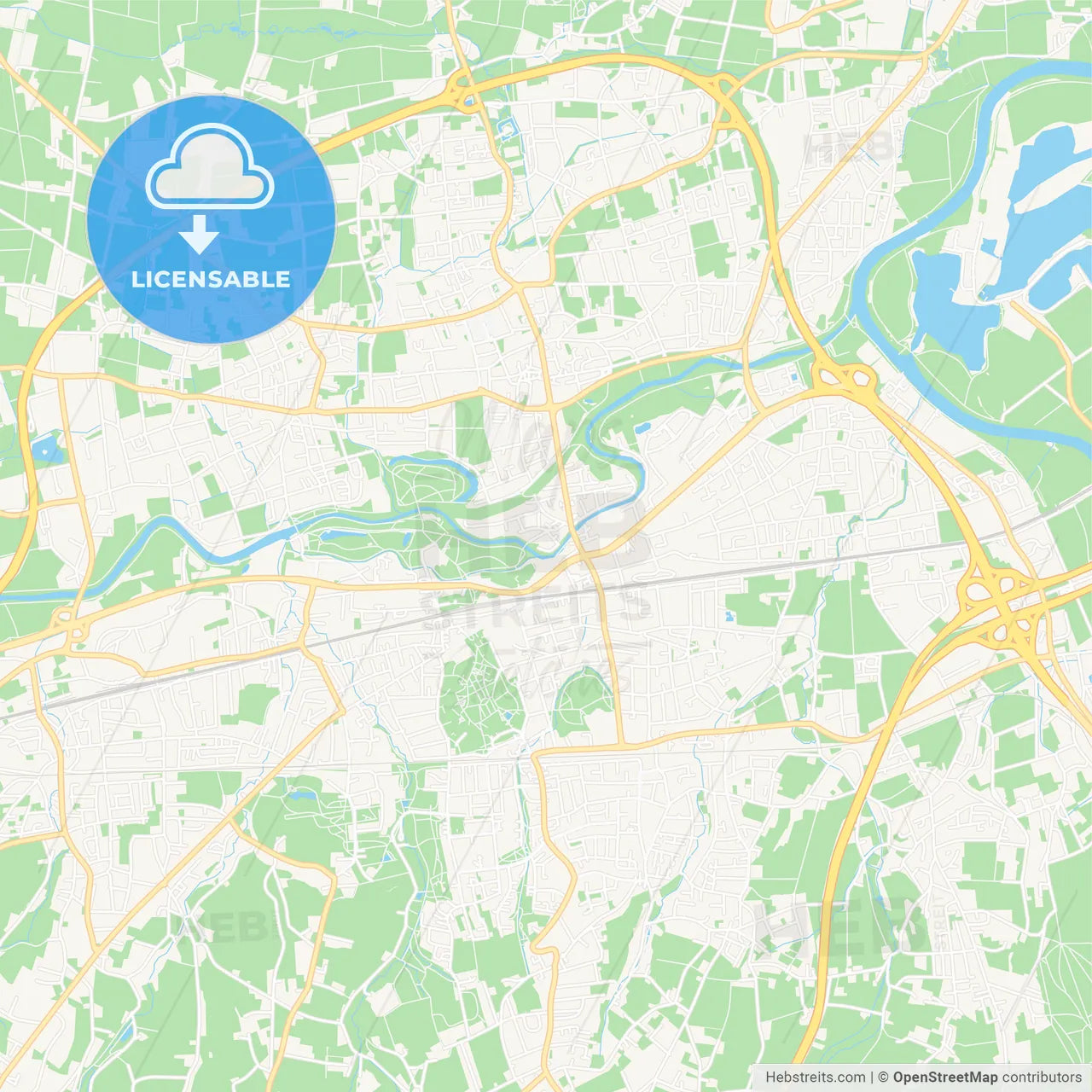 Bad Oeynhausen, Germany Vector Map - Classic Colors