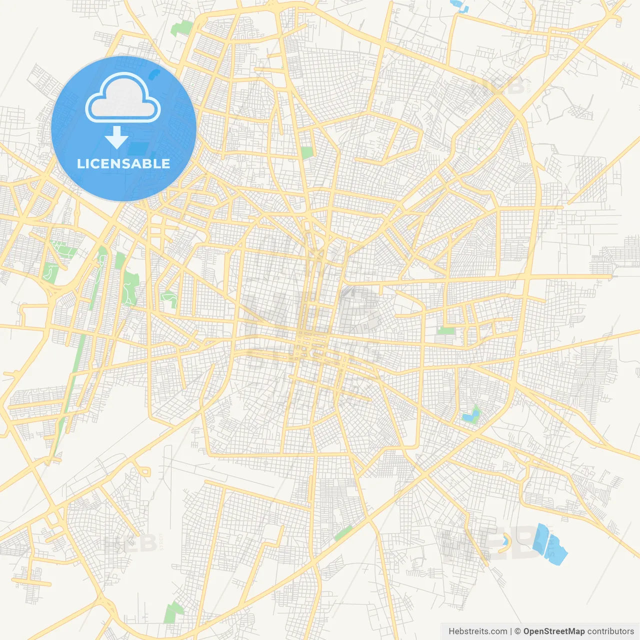 Empty vector map of Mérida, Yucatán, Mexico