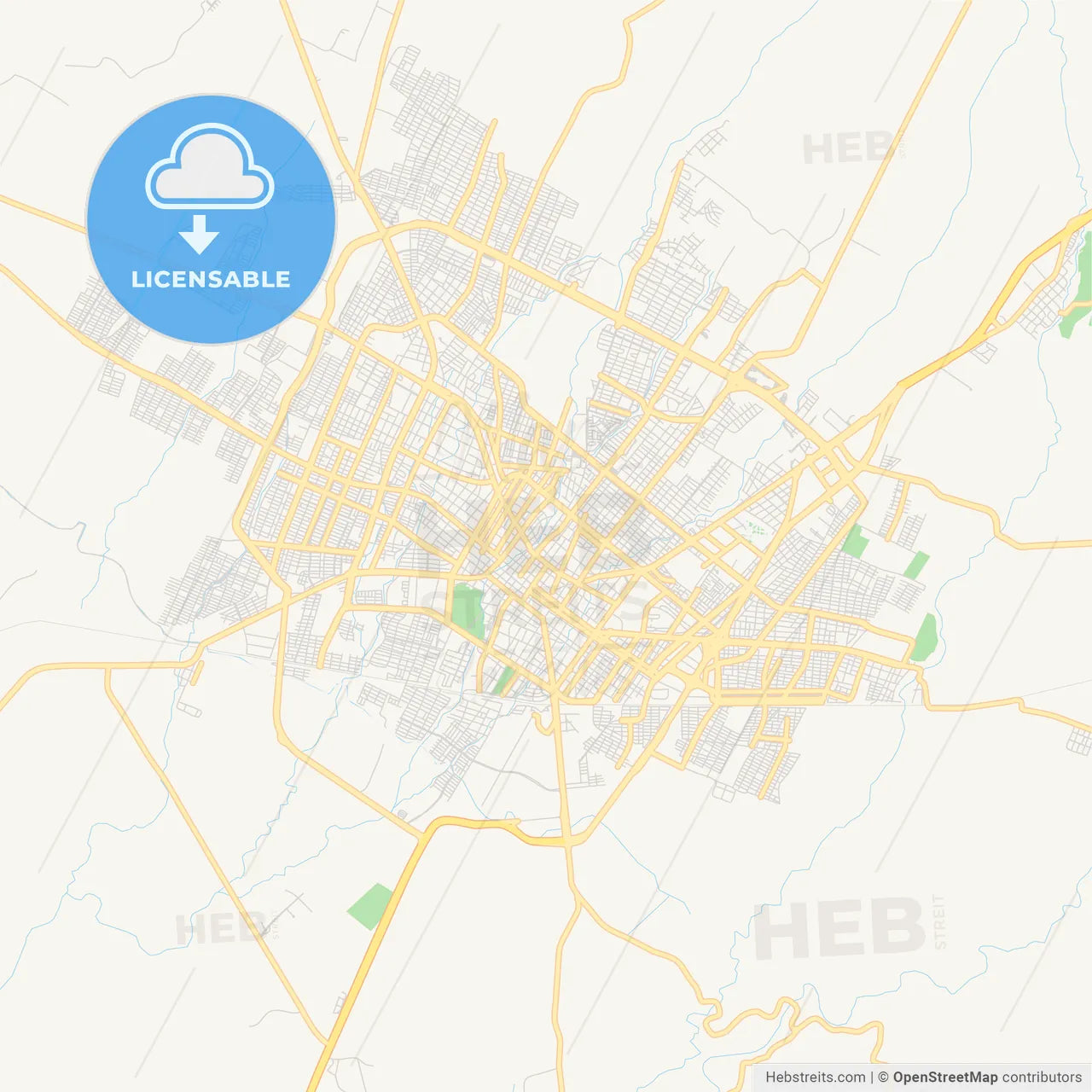 Empty vector map of Colima, Colima, Mexico
