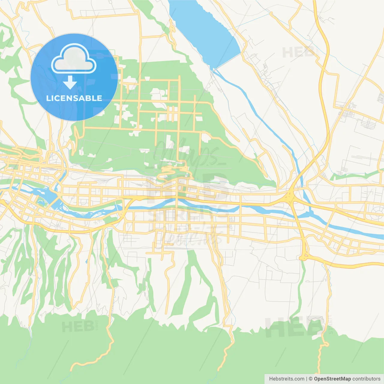 Printable street map of Baoji, China