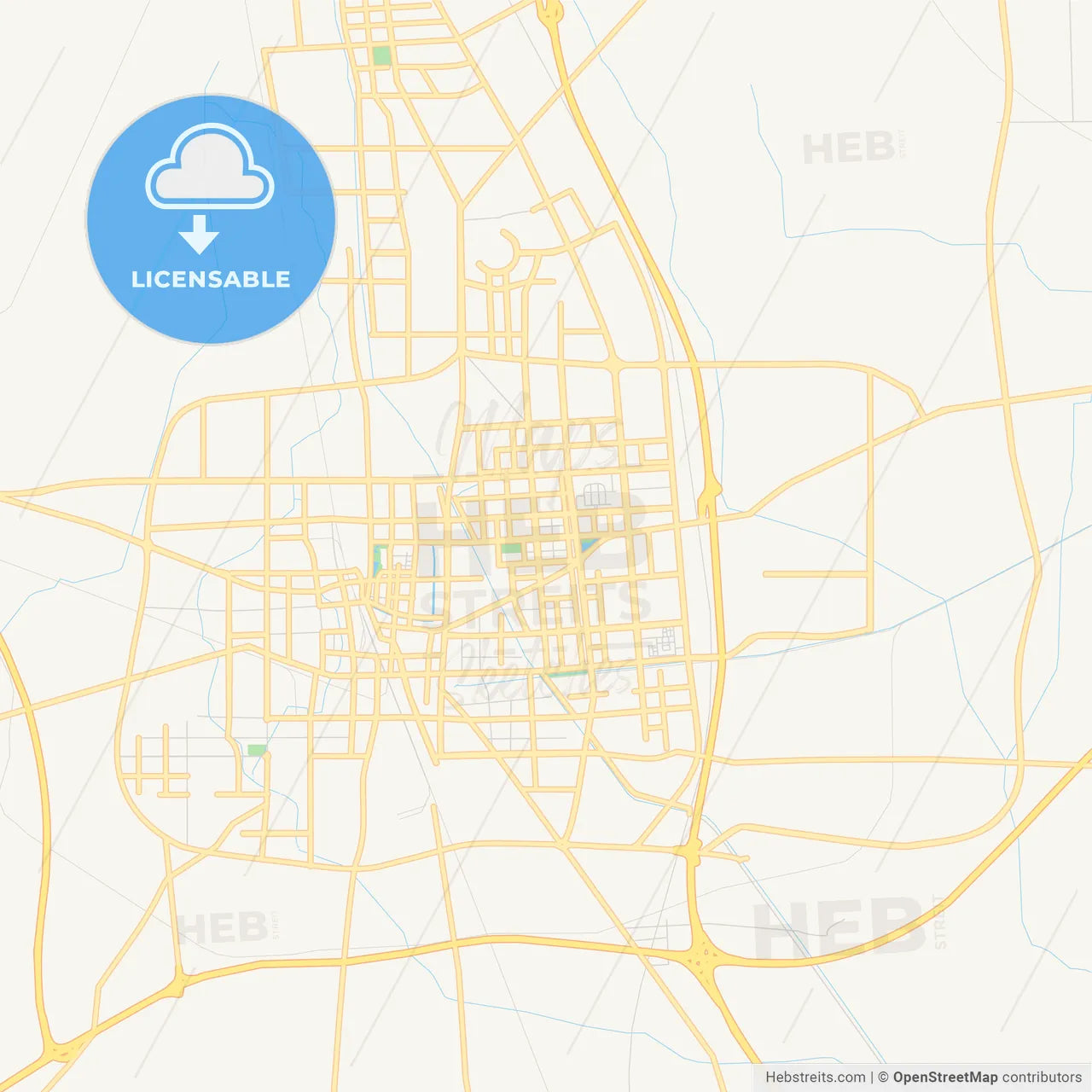 Printable street map of Xuchang, China