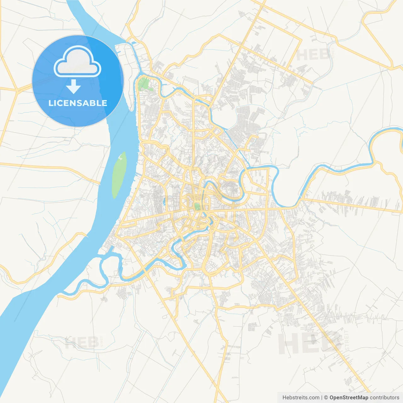 Printable street map of Banjarmasin, Indonesia