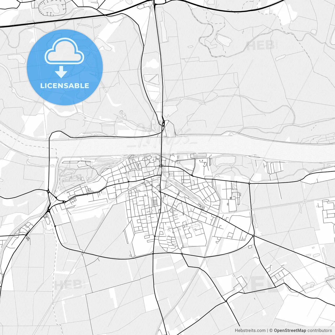 Vector PDF map of Tulln, Austria