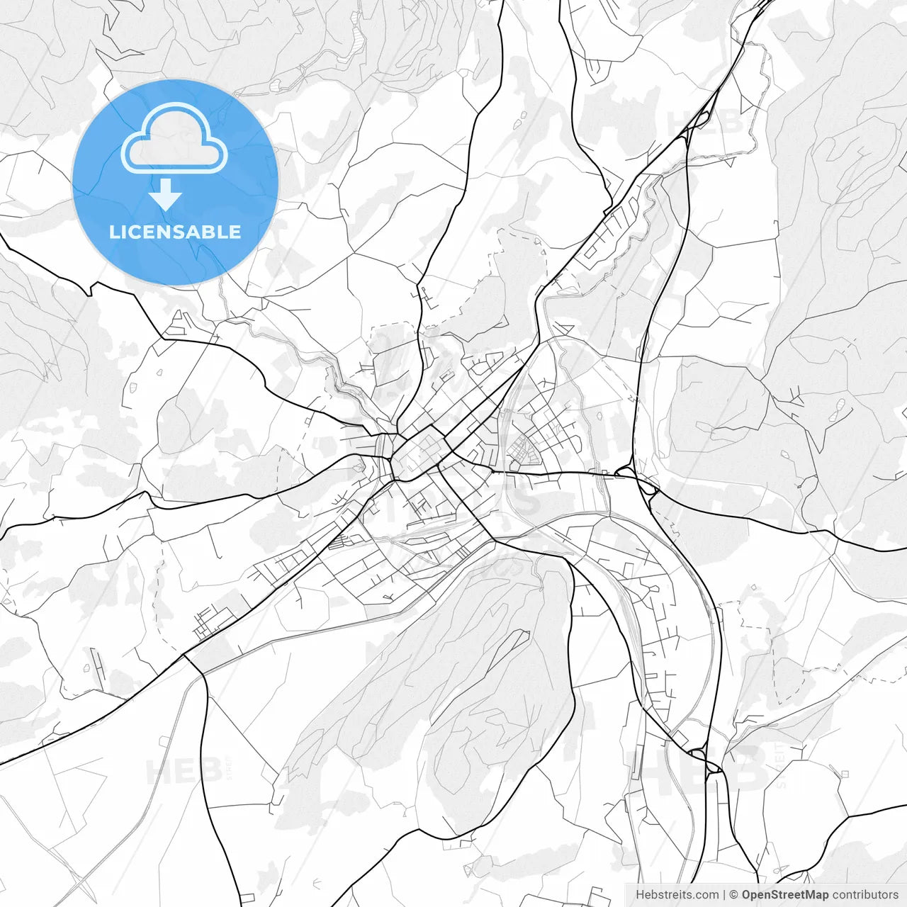 Vector PDF map of Sankt Veit an der Glan, Austria