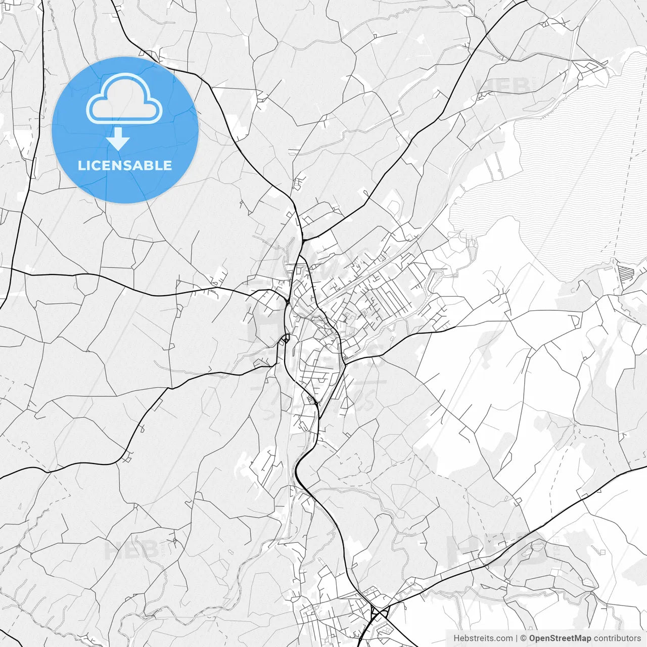 Vector PDF map of Seekirchen am Wallersee, Austria