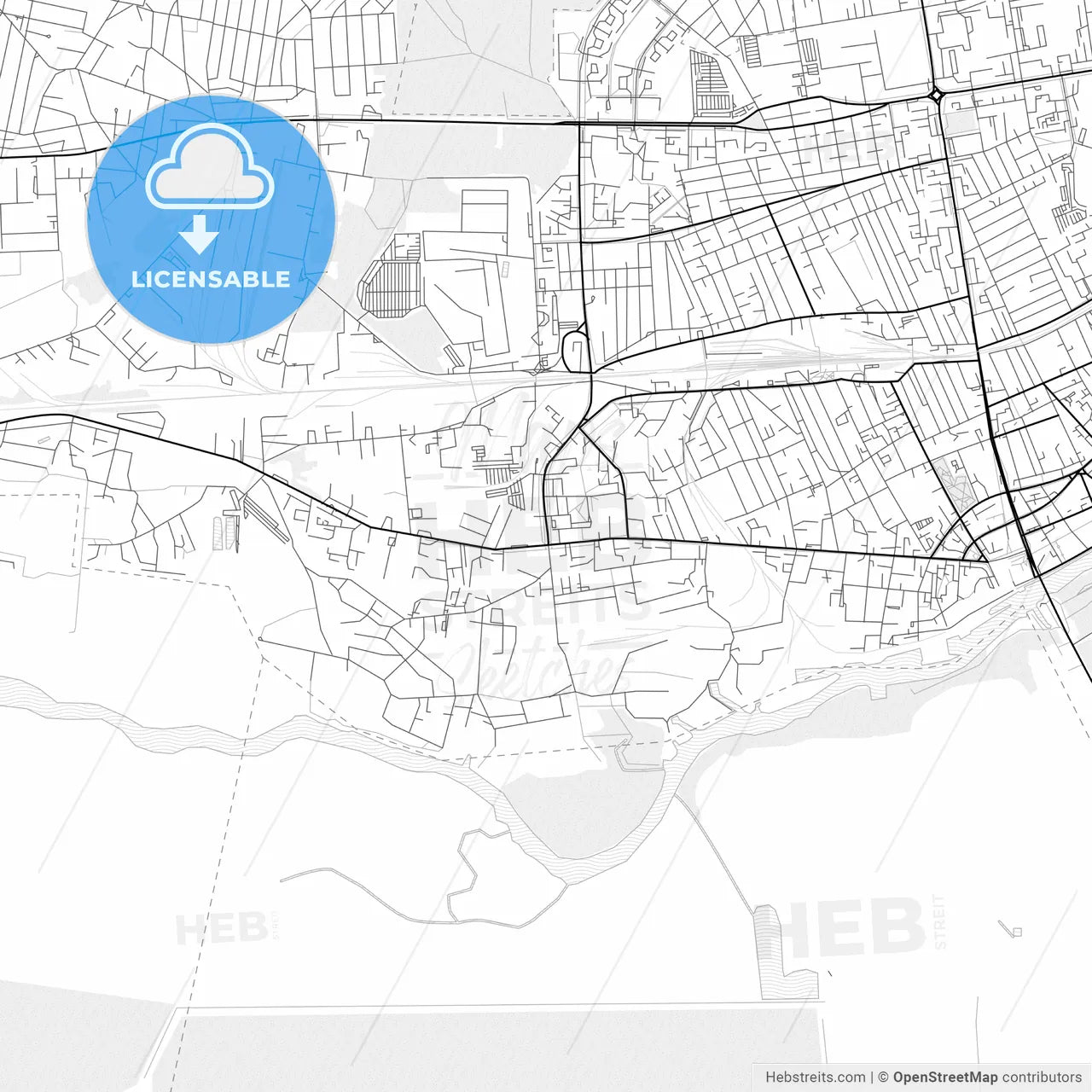 Vector PDF map of Pinsk, Belarus