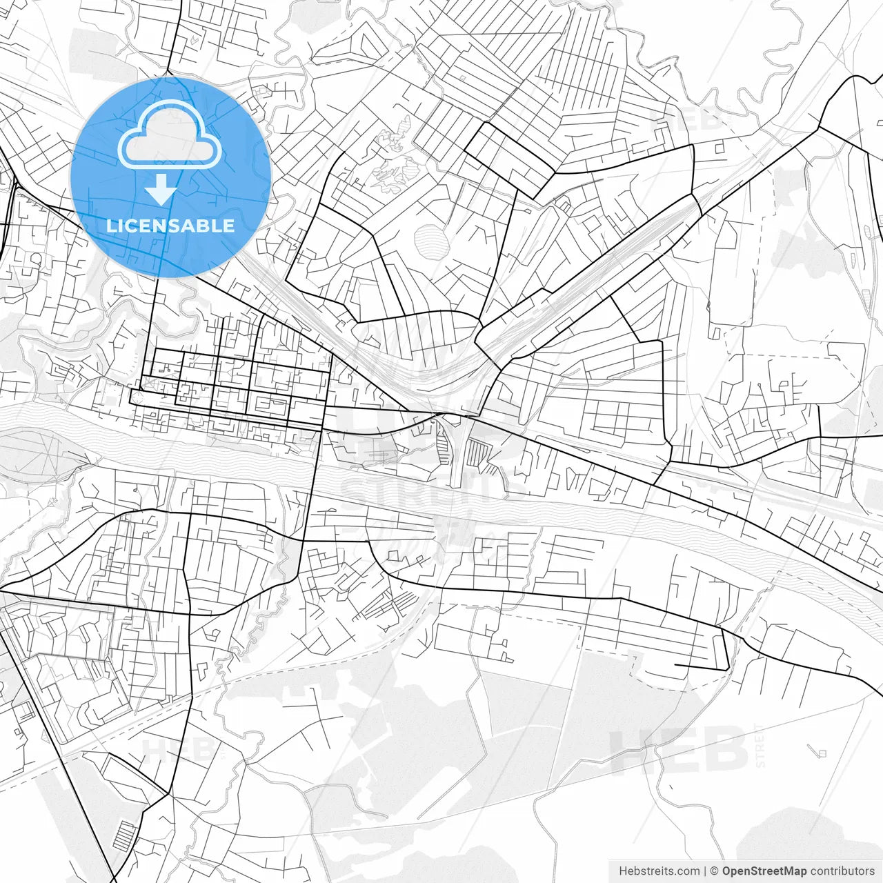 Vector PDF map of Polotsk, Belarus