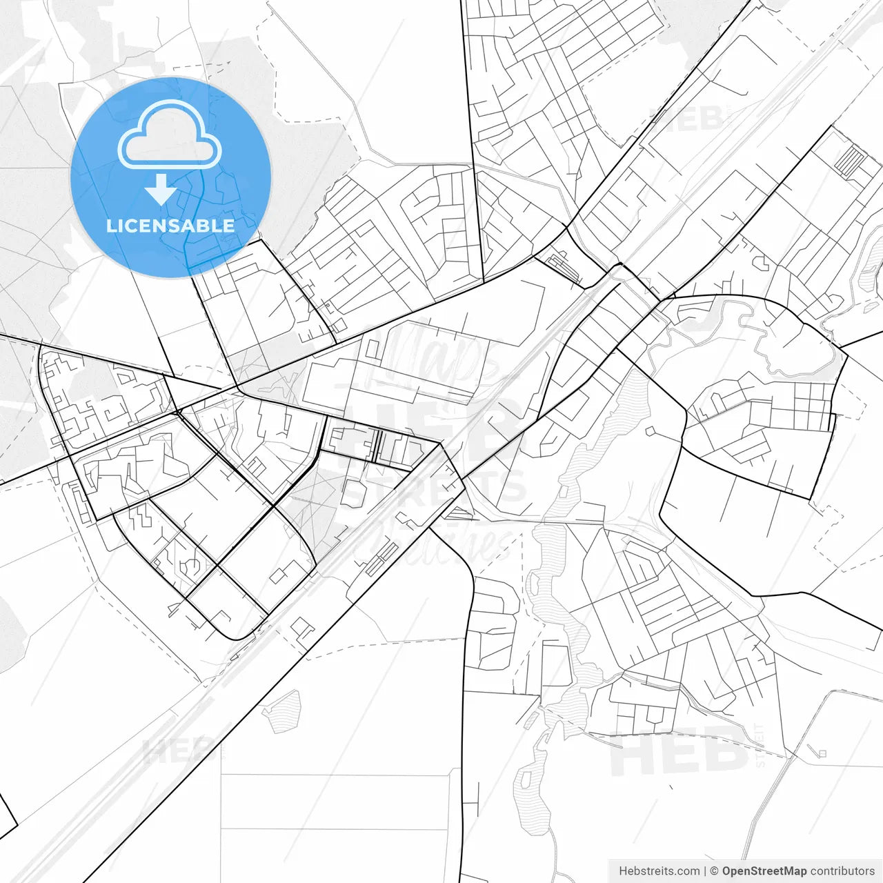 Vector PDF map of Zhodzina, Belarus