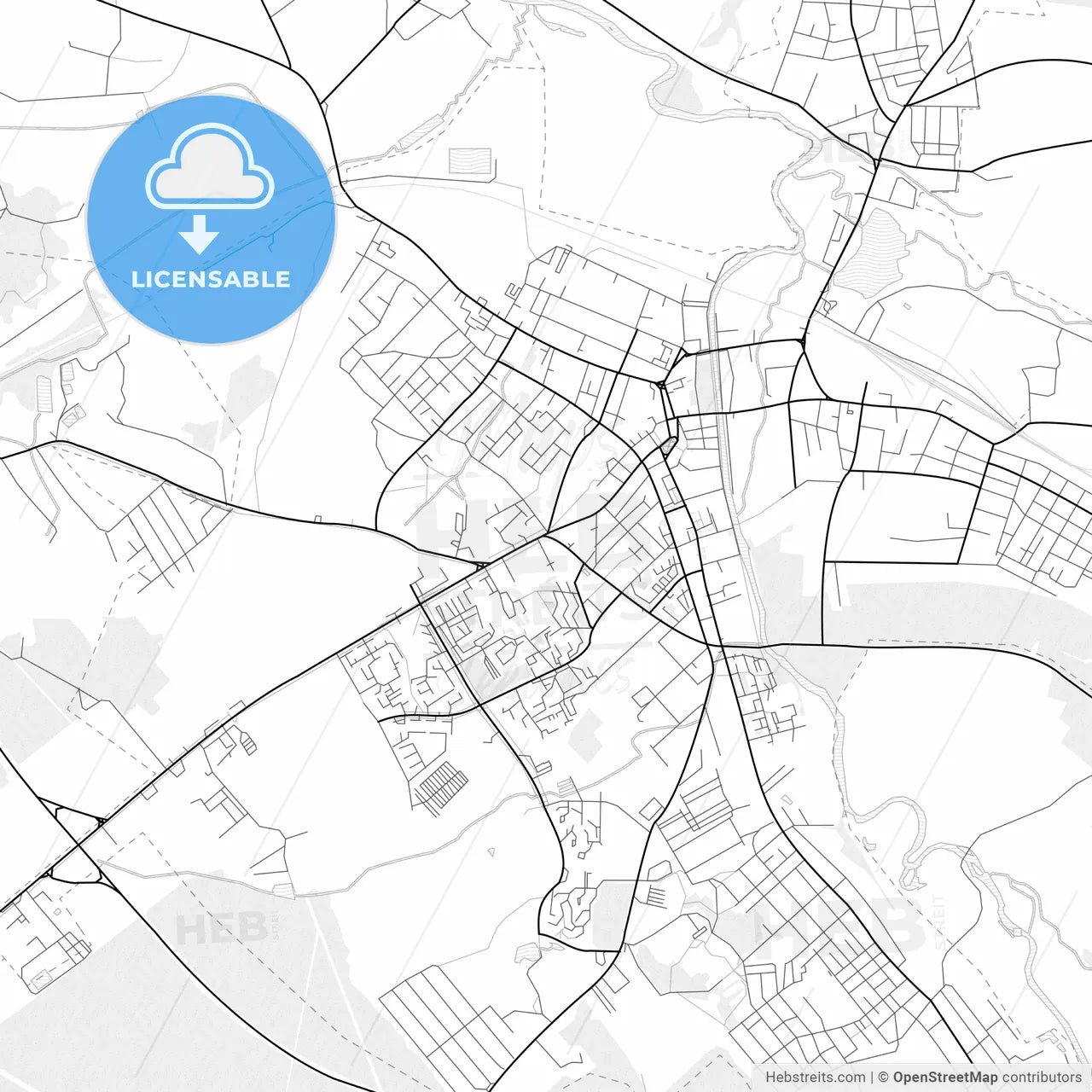 Vector PDF map of Slonim, Belarus