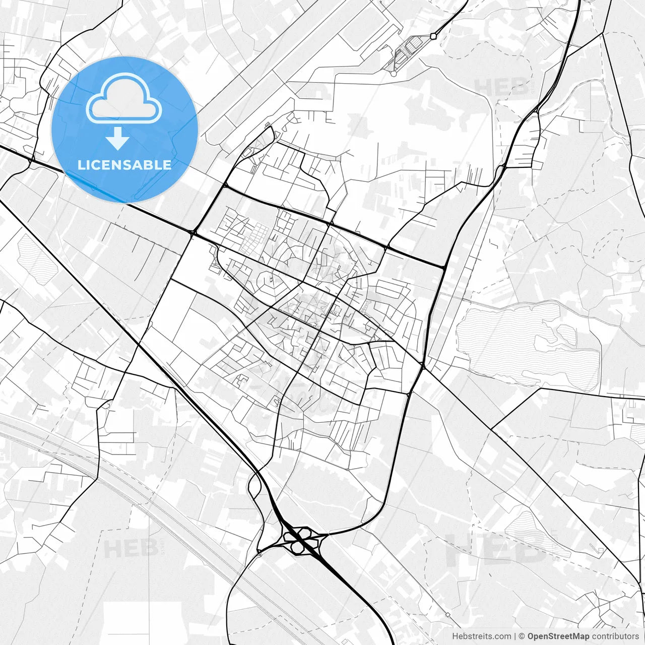 Vector PDF map of Velika Gorica, Croatia