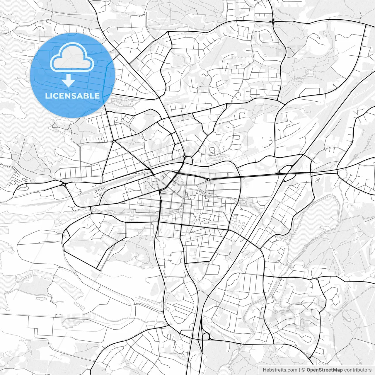 Vector PDF map of Rauma, Finland